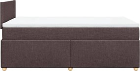 vidaXL Κρεβάτι Boxspring με Στρώμα Σκούρο Καφέ 120x190 εκ Υφασμάτινο