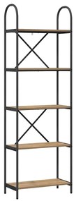 vidaXL Ράφι Βιβλίων artisan δρυς 60 x 30 x 183 εκ Επεξεργασμένο ξύλο