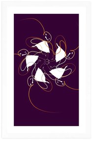 Αφίσα με πασπαρτού Χορεύοντας με κορδέλες σε σκοτεινό φόντο - 20x30 black