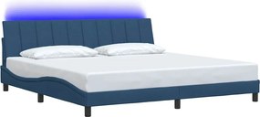 vidaXL Σκελετός Κρεβατιού Χωρίς Στρώμα Hanko Μπλε 200x200 εκ.Υφασμάτινο
