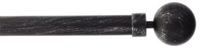Κουρτινόξυλο Φ28mm Μονό Επεκτεινόμενο 210-380cm Με Άκρα L-N Gaia Black/Silver 762821096