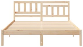 vidaXL Σκελετός Κρεβατιού Καφέ 160 x 200 cm Συμπαγές ξύλο πεύκου