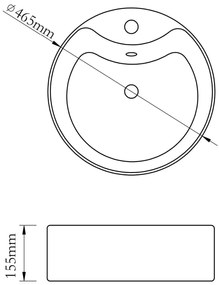 vidaXL Νιπτήρας με Οπή Υπερχείλισης Χρυσός 46,5 x 15,5 εκ. Κεραμικός