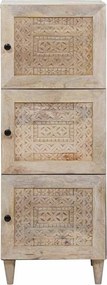 vidaXL Highboard Λευκό 40 x 33 x 110 εκ Μασίφ ξύλο μάνγκο