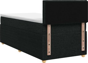 vidaXL Κρεβάτι box spring με στρώμα Μαύρο 80 x 200 cm Ύφασμα