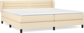 vidaXL Κρεβάτι Boxspring με Στρώμα Κρεμ 200x200 εκ. Υφασμάτινο