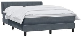 Κρεβάτι Boxspring με Στρώμα Σκούρο Γκρι 140x210 εκ. Βελούδινο - Γκρι