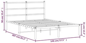 ΠΛΑΙΣΙΟ ΚΡΕΒΑΤΙΟΥ ΜΕ ΚΕΦΑΛΑΡΙ ΜΑΥΡΟ 140 X 200 ΕΚ. ΜΕΤΑΛΛΙΚΟ 355366