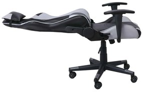 BF8000 Gaming Πολυθρόνα Γραφείου, Ανάκλιση Πλάτης έως 90°, Pvc Μαύρο - Γκρι