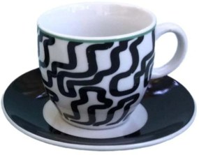 Φλυτζάνια Καφέ Με Πιατάκια Black Maze (Σετ 6Τμχ) BBDG082260 90ml Multi-Black Max Home Πορσελάνη