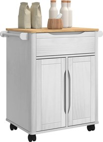 vidaXL Καρότσι Κουζίνας FLORO Λευκό 72,5 x 45 x 80 εκ