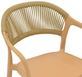 Καρέκλα - Πολυθρόνα Ankara στοιβαζόμενη pp cappuccino - μπεζ rattan 57x48x80 εκ. 57x48x80 εκ.