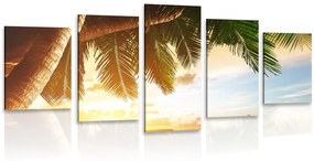 Εικόνα 5 μερών μιας ανατολής σε μια παραλία της Καραϊβικής - 100x50