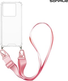 Θήκη Σιλικόνης με Strap Sonique Armor Clear Xiaomi Poco M7 Pro 5G Ροζ