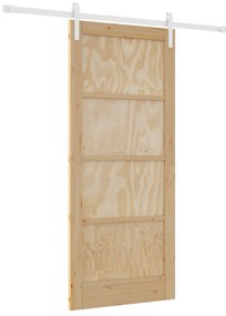 vidaXL Συρόμενη Θύρα με Σετ Υλικών 86x198.5 εκ. Στερεό Ξύλο Πεύκου