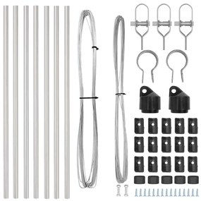 vidaXL Πό posts φράχτη 7 pcs Ασημί Ø32mm 120 εκ Γαλβανισμένος χάλυβας