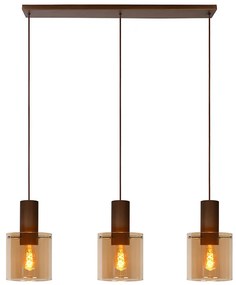 Φωτιστικό Κρεμαστό Lucide 74405-03-62 TOLEDO Μελί (Amber)|Χαλκός Ματ Χρώμα (Copper Coloured)