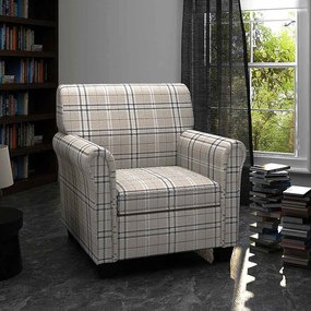 vidaXL Πολυθρόνα με Μαξιλάρι Κρεμ Υφασμάτινη