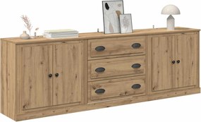 vidaXL Παραδοσιακά Πλευρικά Έπιπλα 3 τμχ. Artisan Δρυς
