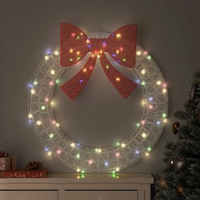 vidaXL Στεφάνι με 80 LED Πολύχρωμο 92 x 92 x 9,5 εκ Ακρυλικό