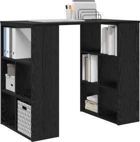vidaXL Γραφείο με ράφι Μαύρη Οξυά 90 x 50 x 75 εκ. Επεξεργασμένο ξύλο