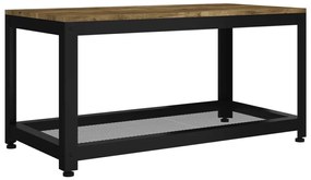 vidaXL Τραπεζάκι Σαλονιού Σκ. Καφέ/Μαύρο 90x45x45 εκ. από MDF/Σίδερο