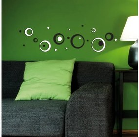 Αφρώδη Αυτοκόλλητα Τοίχου Black &amp; White Circles S 59508 Ango-59508-Μαύρο-Λευκό 59508