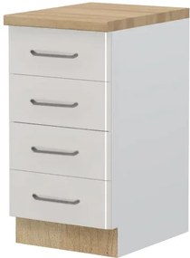 Επιδαπέδιο ντουλάπι Modena R-45-4F-Λευκό - Γκρι ανοιχτό - 45.00Χ60.00Χ88.00cm