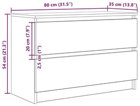 Έπιπλο Τηλεόρασης Γκρι Σκυρ. 80x35x54 εκ. Επεξ. Ξύλο - Γκρι