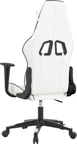 vidaXL Καρέκλα Gaming Λευκό/Μαύρο από Συνθετικό Δέρμα