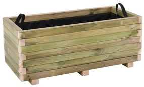 FLOWER POT WOOD Ζαρντινιέρα, Εμποτισμού Pine, Απόχρωση Φυσικό, 90x40x36cm