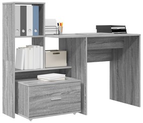 vidaXL Γραφείο Γκρι sonoma 131.5 x 50 x 106.5 εκ. Επεξεργασμένο ξύλο