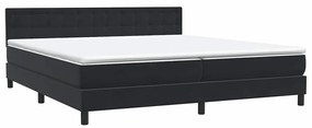 BOX SPRING ΚΡΕΒΑΤΙ ΜΕ ΣΤΡΩΜΑ ΜΑΥΡΟ 180X220 CM ΒΕΛΟΥΔΙΝΟ 3317327