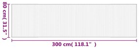 Χαλί Ορθογώνιο Καφέ 80 x 300 εκ. Μπαμπού - Καφέ