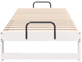 vidaXL Κρεβάτι με λαβές μεταφοράς Λευκό 80 x 200 cm Μασίφ ξύλο πεύκου