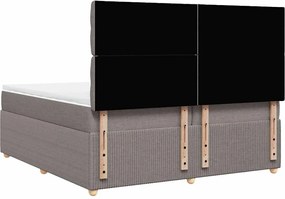 vidaXL Κρεβάτι Boxspring με Στρώμα Taupe 200x200 εκ. Υφασμάτινο