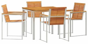 vidaXL Σέτ φαγητού για κήπο 5 pcs Καφέ Στερεό Ξύλο Ακακίας