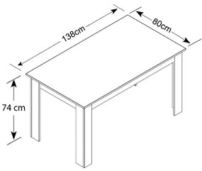 Τραπέζι Tito Megapap μελαμίνης χρώμα wenge 138x80x74εκ. - Μελαμίνη - GP035-0024,3