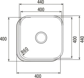 Νεροχύτη με Ένα Κύπελλο Cata CB4040 Χάλυβας