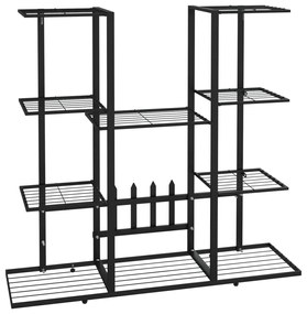 vidaXL Βάση Λουλουδιών Μαύρη 94,5 x 25 x 89 εκ. Σιδερένια