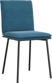 vidaXL Καρέκλες Τραπεζαρίας 4 τεμ. Μπλε Βελούδινες