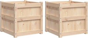 vidaXL Ζαρντινιέρες 2 τεμ. από Μασίφ Ξύλο Πεύκου