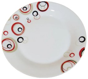 Πιάτο Φρούτου από Πορσελάνη Λευκό Κόκκινοι Κύκλοι Max Home 19cm