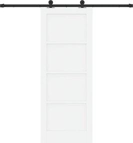 vidaXL Συρόμενη Πόρτα Λευκό και Μαύρο 78 x 202 εκ.