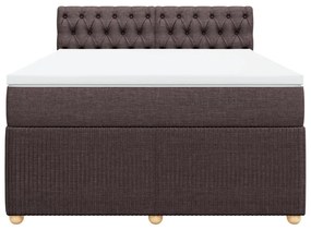 ΚΡΕΒΑΤΙ BOXSPRING ΜΕ ΣΤΡΩΜΑ ΣΚΟΥΡΟ ΚΑΦΕ 160X200 ΕΚ ΥΦΑΣΜΑΤΙΝΟ 3287517