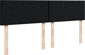 vidaXL Κρεβάτι Boxspring με Στρώμα Μαύρο 160x200 εκ. Υφασμάτινο