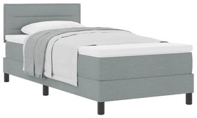 vidaXL Κρεβάτι box spring με στρώμα Ανοιχτό γκρι 80 x 200 cm ύφασμα
