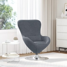 vidaXL Πολυθρόνα Αυγού Dark Grey Velvet