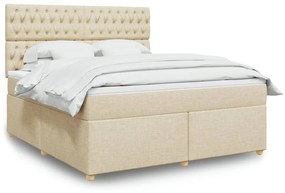 ΚΡΕΒΑΤΙ BOXSPRING ΜΕ ΣΤΡΩΜΑ ΚΡΕΜ 180X200 ΕΚ. ΥΦΑΣΜΑΤΙΝΟ 3291371