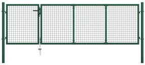 Πόρτα Κήπου Πράσινη 350x100 εκ. από Ατσάλι